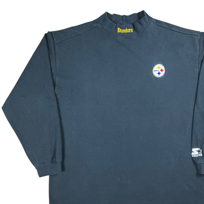 Vintage 90s Starter Pittsburgh Steelers NFL faded mock neck long sleeve shirt (XL)