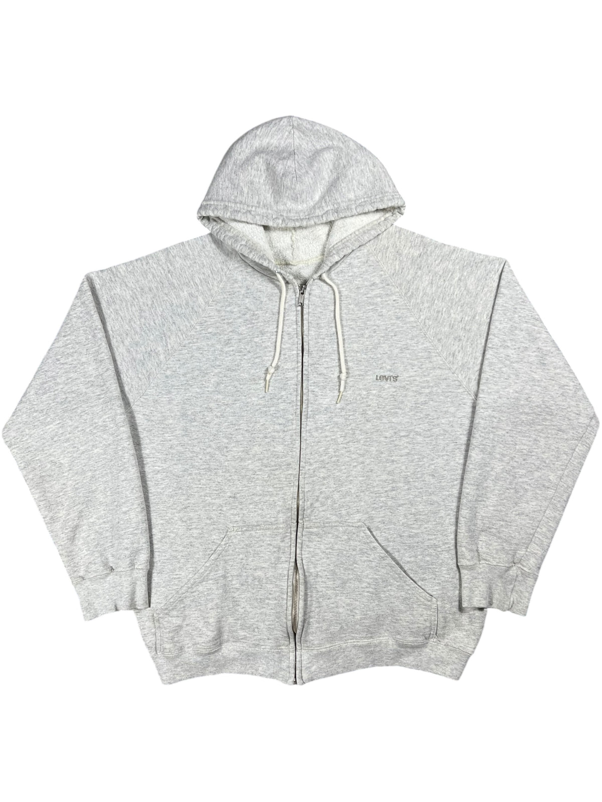 Vintage 90s Levi’s Strauss USA made heather grey zip up hoodie (L)