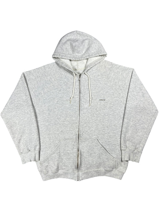 Vintage 90s Levi’s Strauss USA made heather grey zip up hoodie (L)