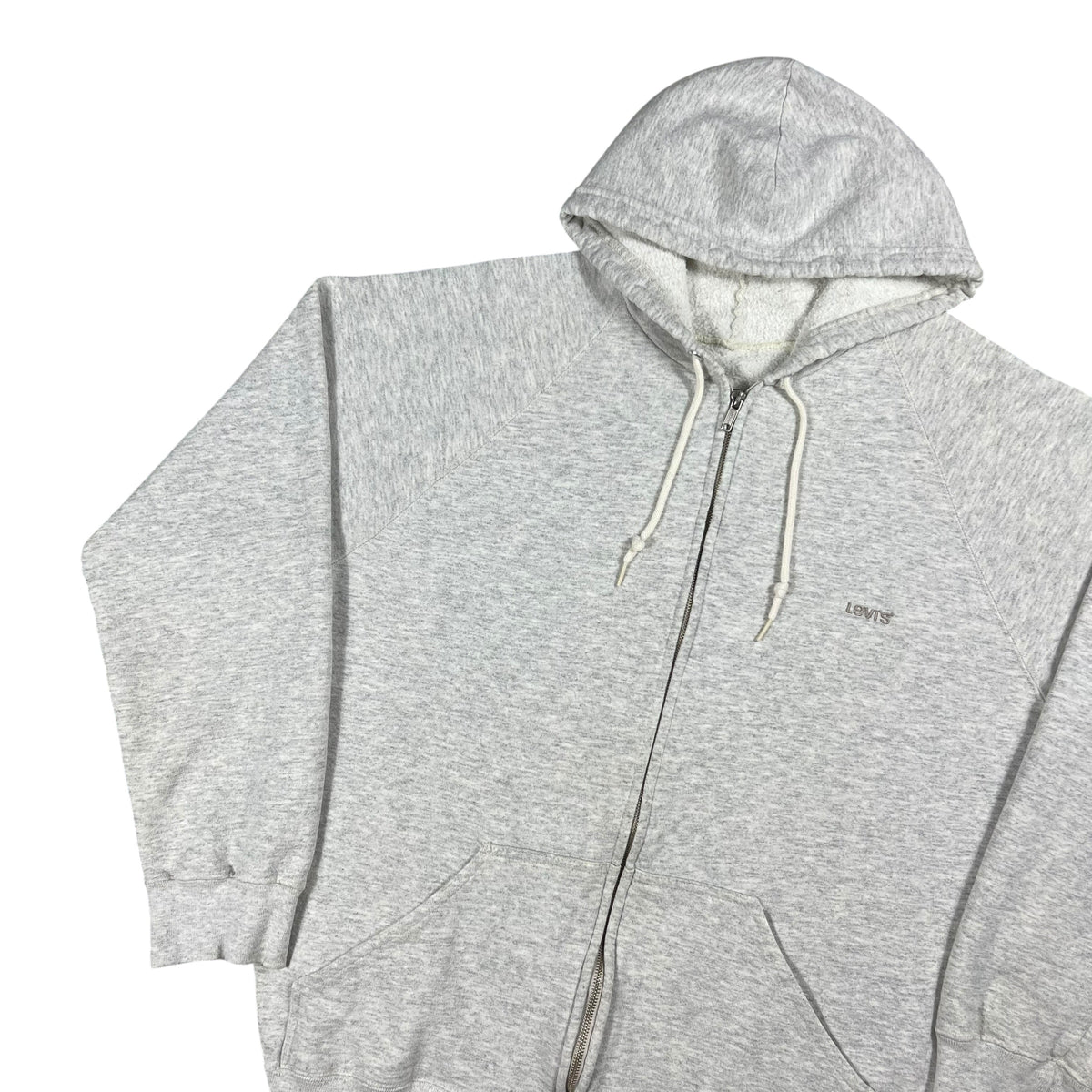 Vintage 90s Levi’s Strauss USA made heather grey zip up hoodie (L)