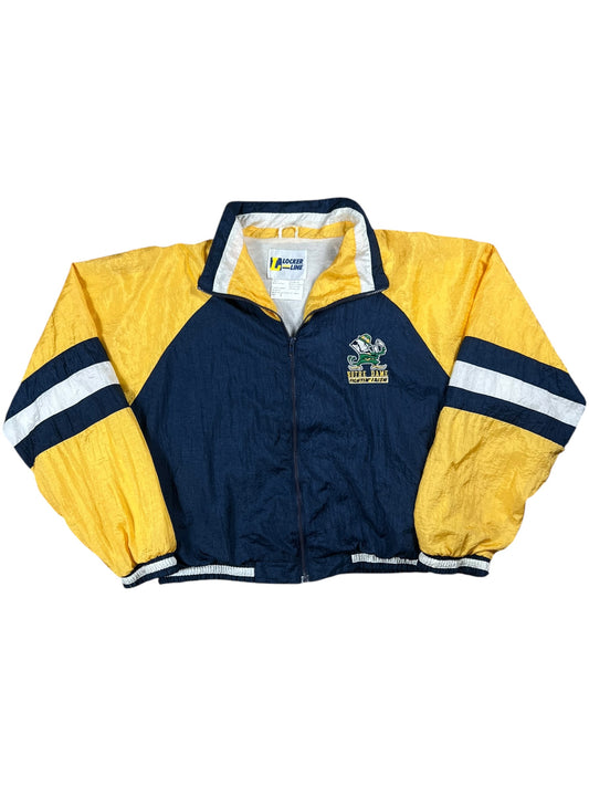 Vintage 90s Locker Line Notre Dame Fighting Irish Leprechaun boxy windbreaker (L)