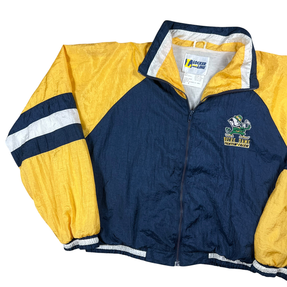 Vintage 90s Locker Line Notre Dame Fighting Irish Leprechaun boxy windbreaker (L)