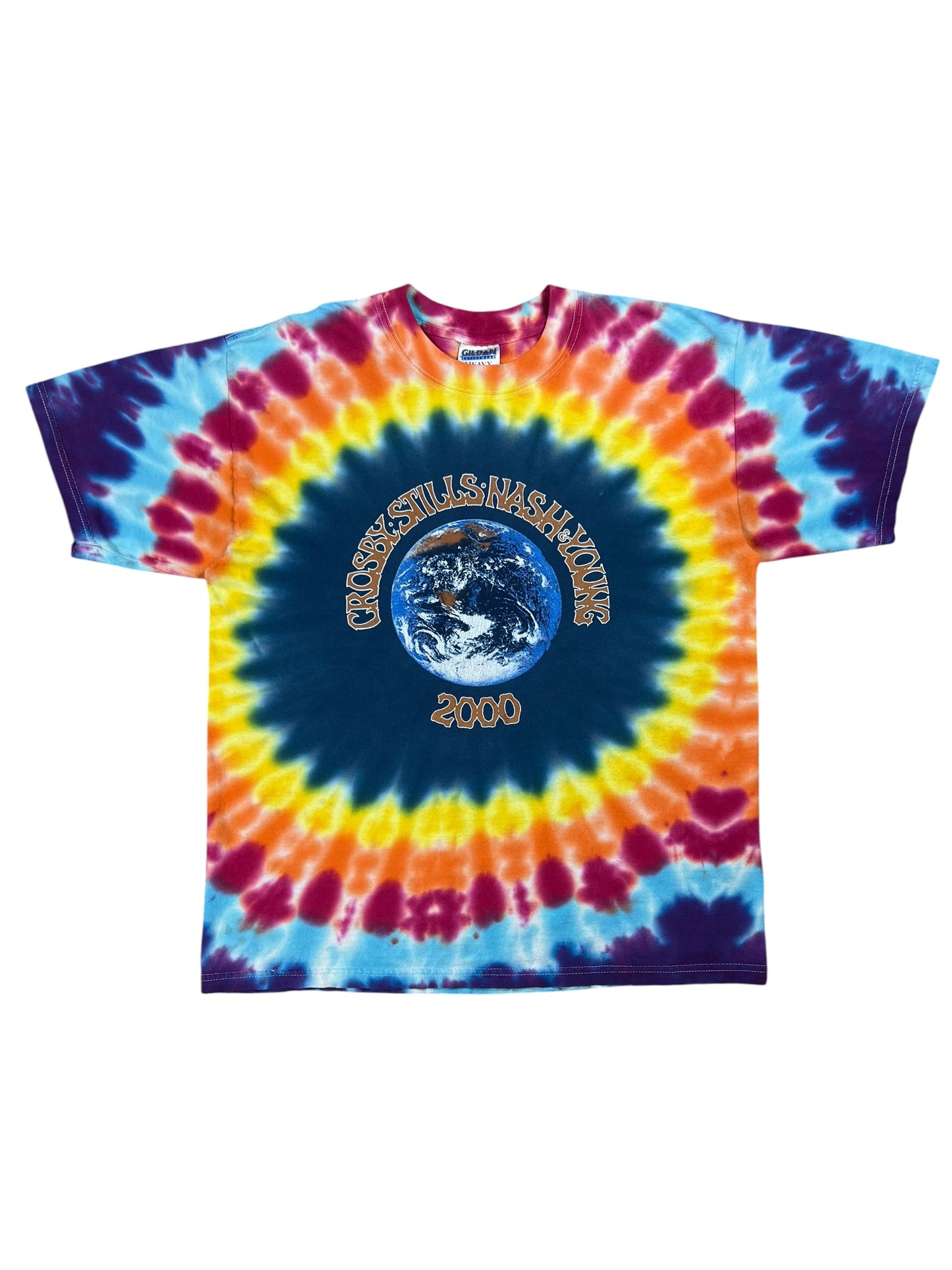 Vintage 2000 Crosby Stills Nash and Young CSNY tie dye band tee (L)