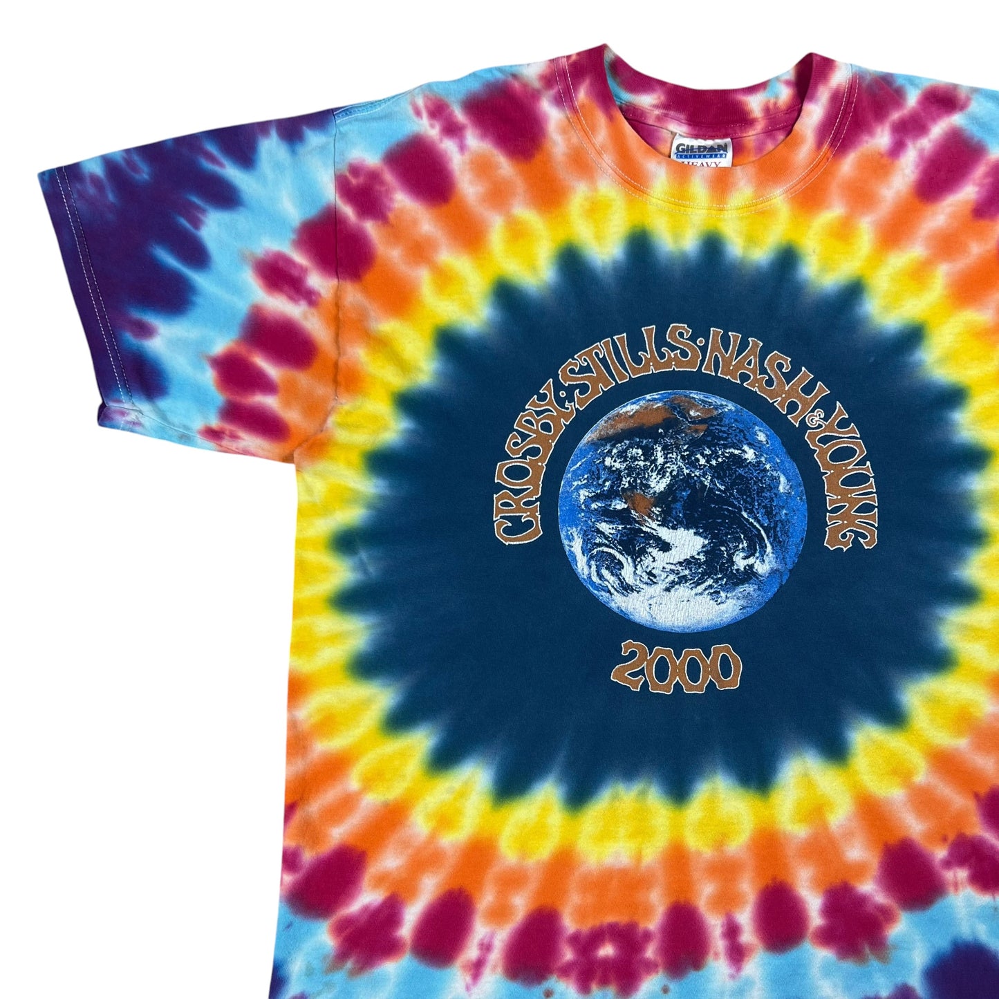 Vintage 2000 Crosby Stills Nash and Young CSNY tie dye band tee (L)
