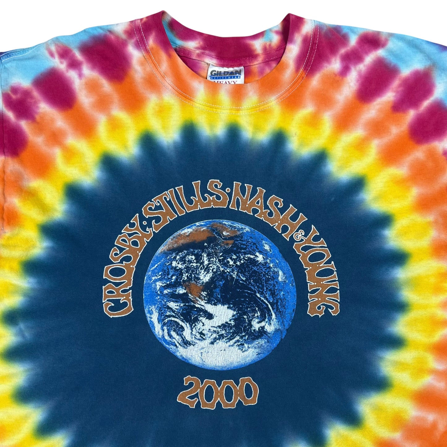 Vintage 2000 Crosby Stills Nash and Young CSNY tie dye band tee (L)