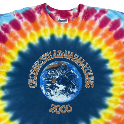 Vintage 2000 Crosby Stills Nash and Young CSNY tie dye band tee (L)