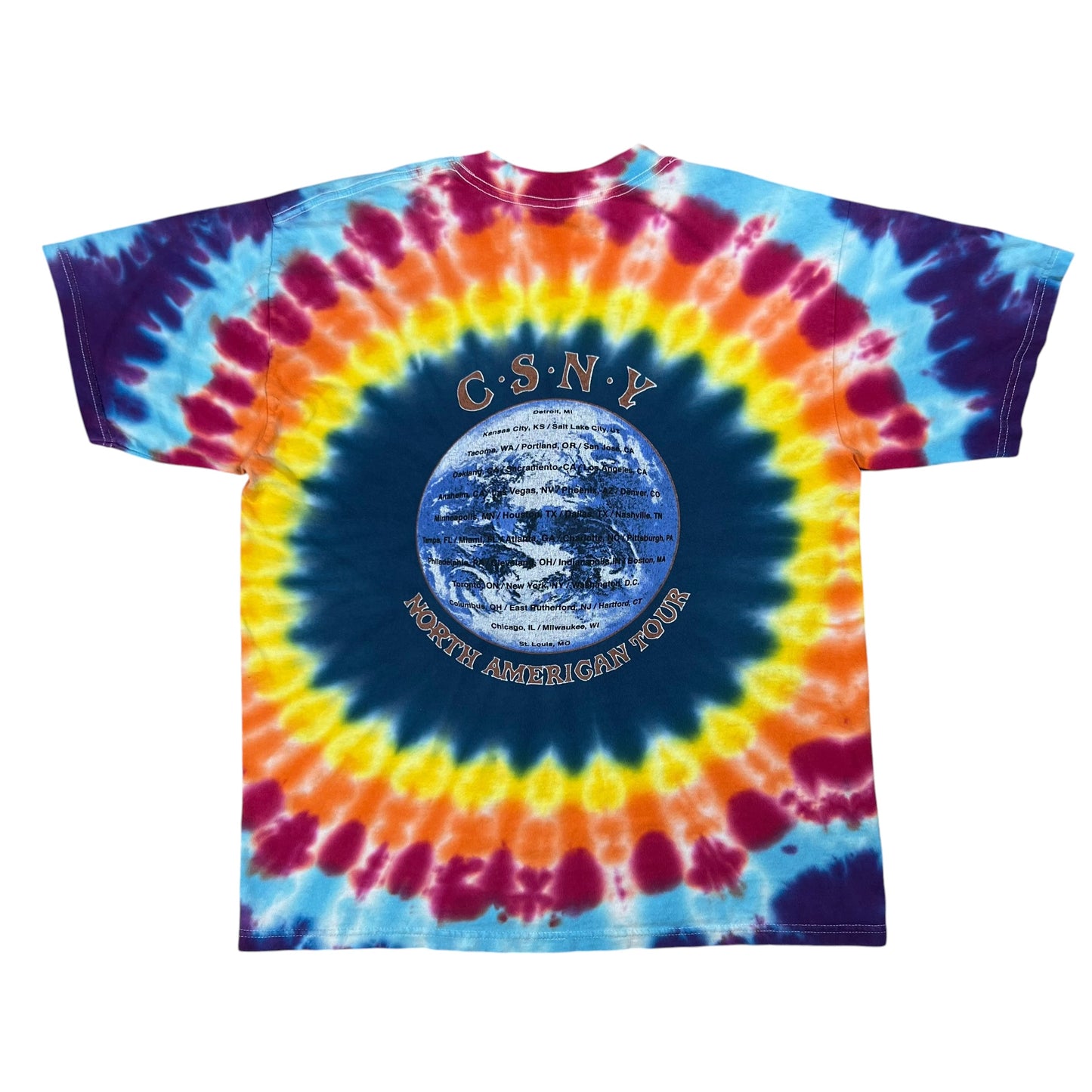 Vintage 2000 Crosby Stills Nash and Young CSNY tie dye band tee (L)
