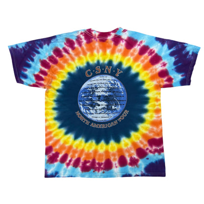 Vintage 2000 Crosby Stills Nash and Young CSNY tie dye band tee (L)