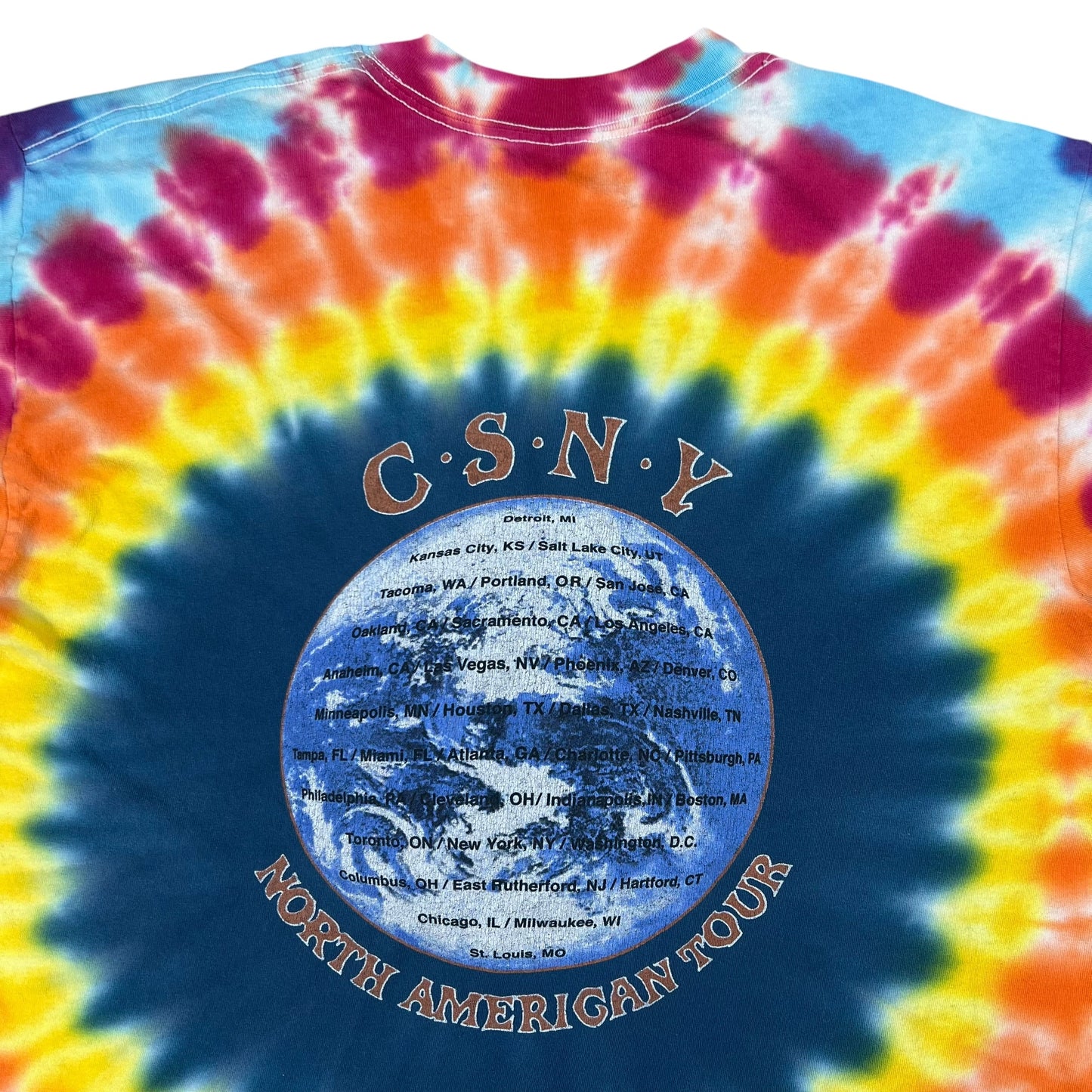 Vintage 2000 Crosby Stills Nash and Young CSNY tie dye band tee (L)