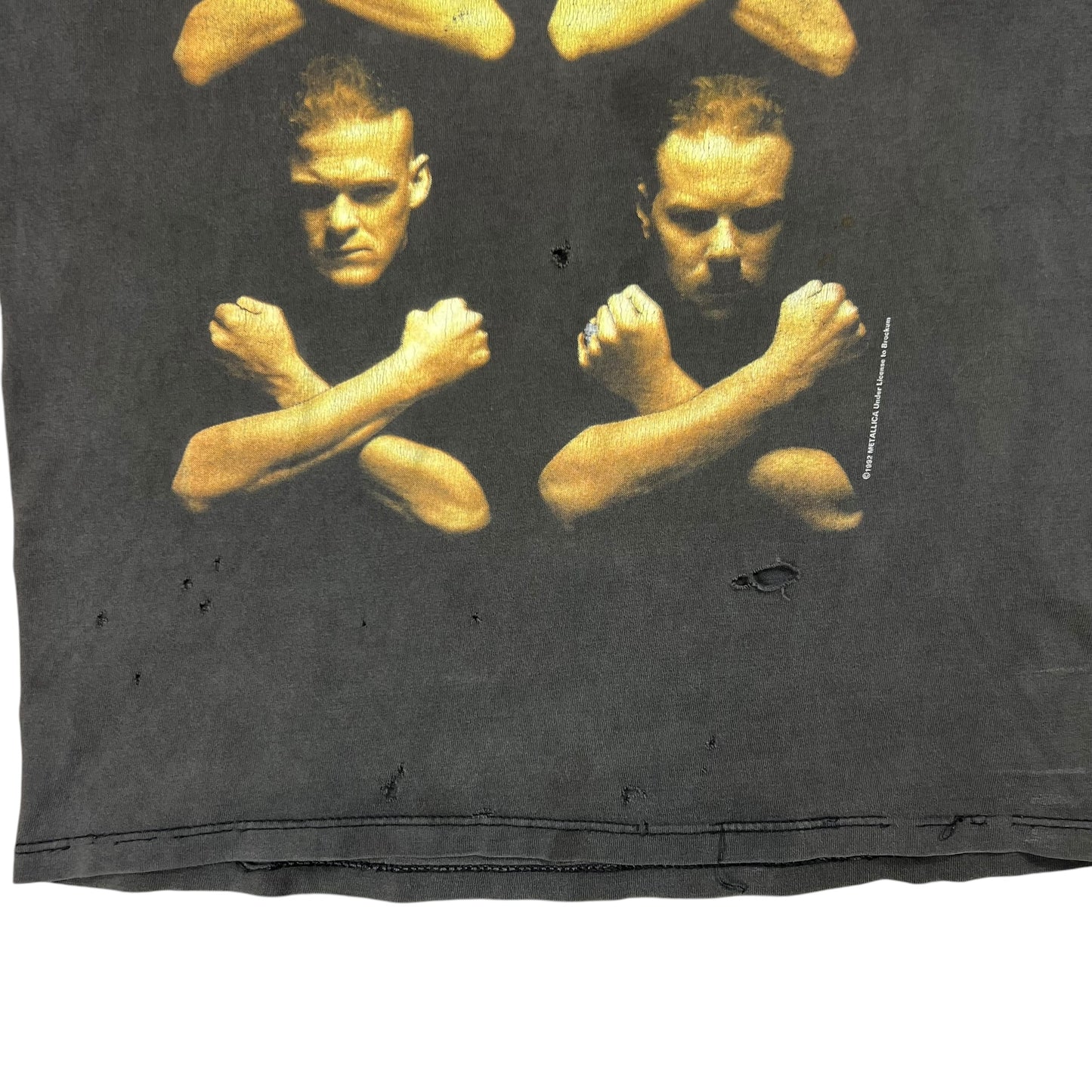Vintage 1992 Metallica Birth School Metallica Death faded worn band tee (L)
