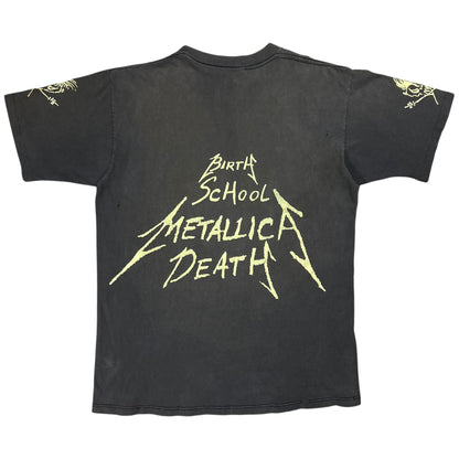 Vintage 1992 Metallica Birth School Metallica Death faded worn band tee (L)