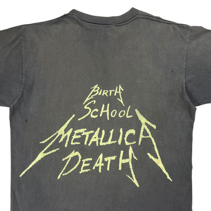 Vintage 1992 Metallica Birth School Metallica Death faded worn band tee (L)