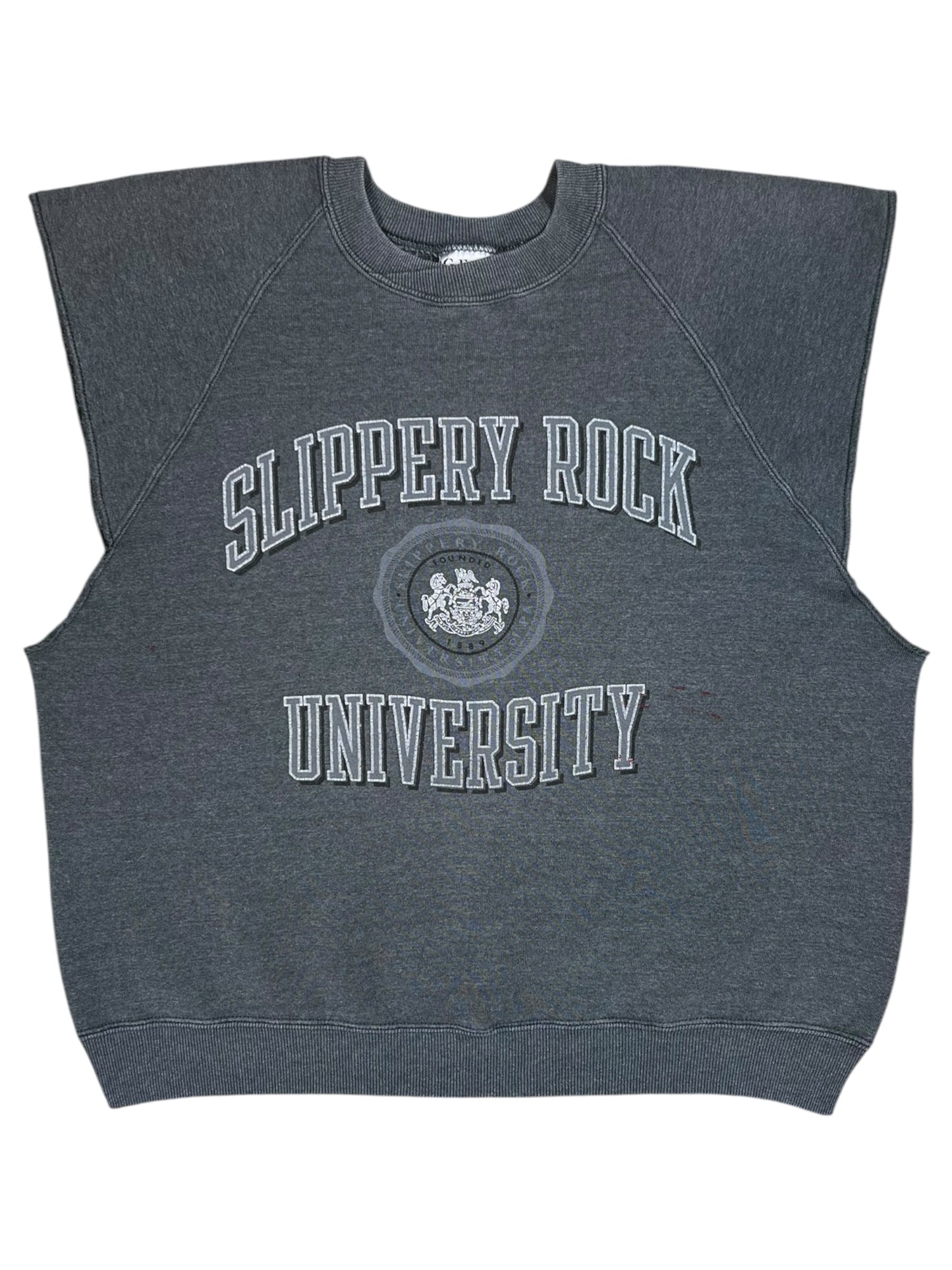 Vintage 90s Slippery Rock University cut off sleeveless sweatshirt (M/L)