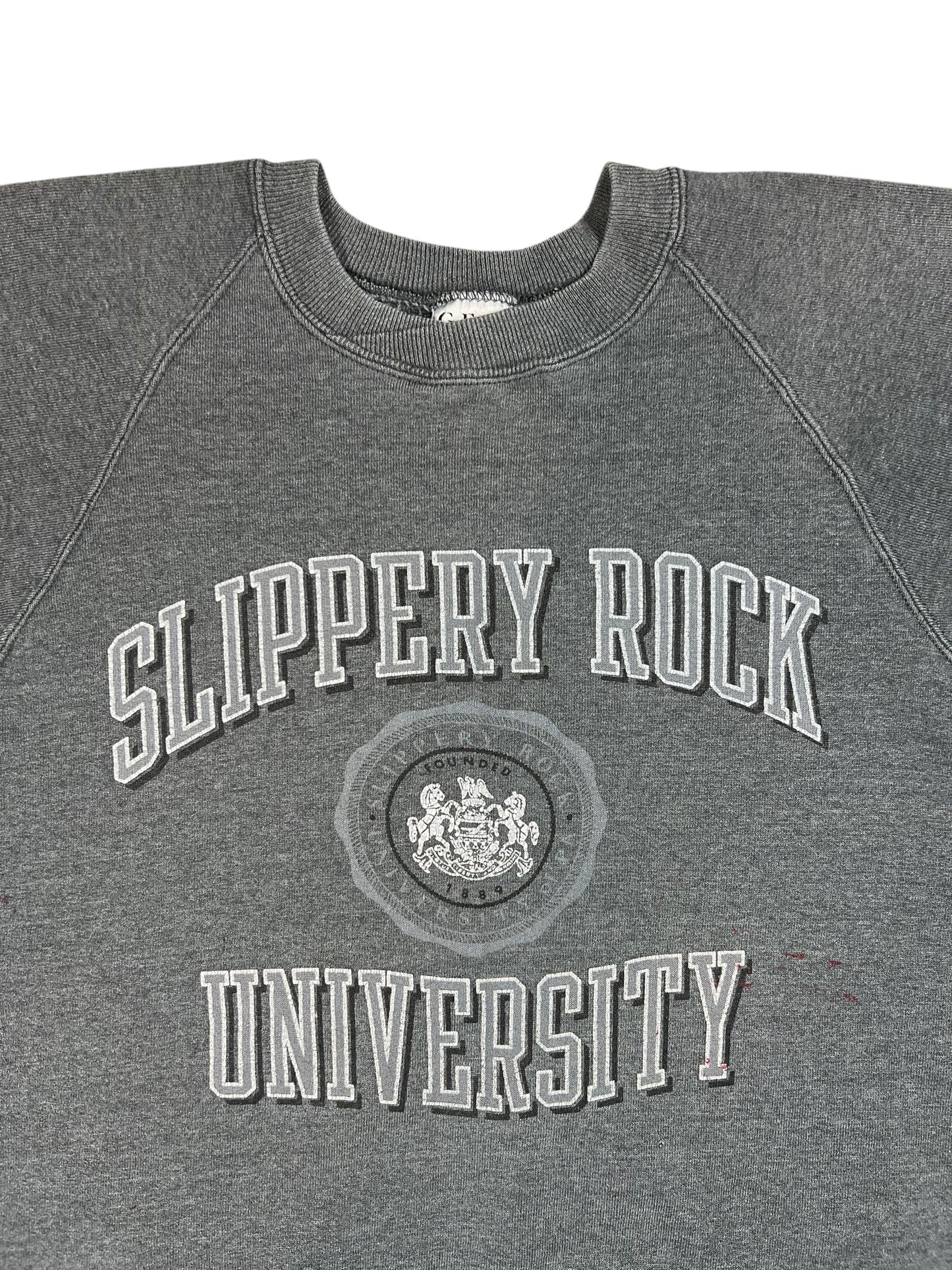 Vintage 90s Slippery Rock University cut off sleeveless sweatshirt (M/L)
