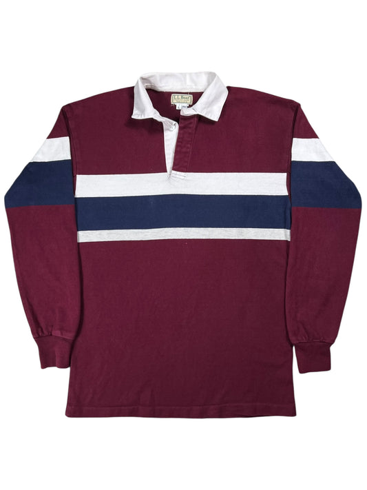 Vintage 80s L.L. Bean multi color long sleeve rugby shirt (L)