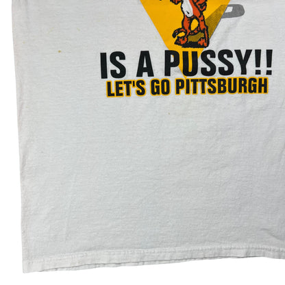 Vintage Y2K Who Dey? Is A Pussy!! Pittsburgh Steelers tee (L)