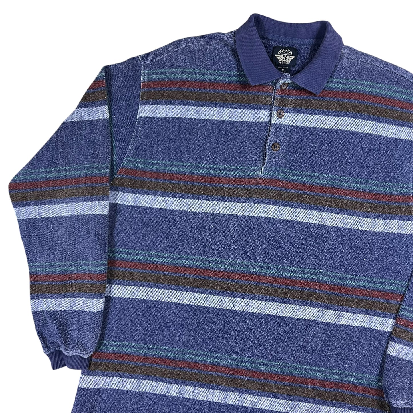 Vintage 90s Dockers By Levi’s striped long sleeve rugby shirt (M/L)
