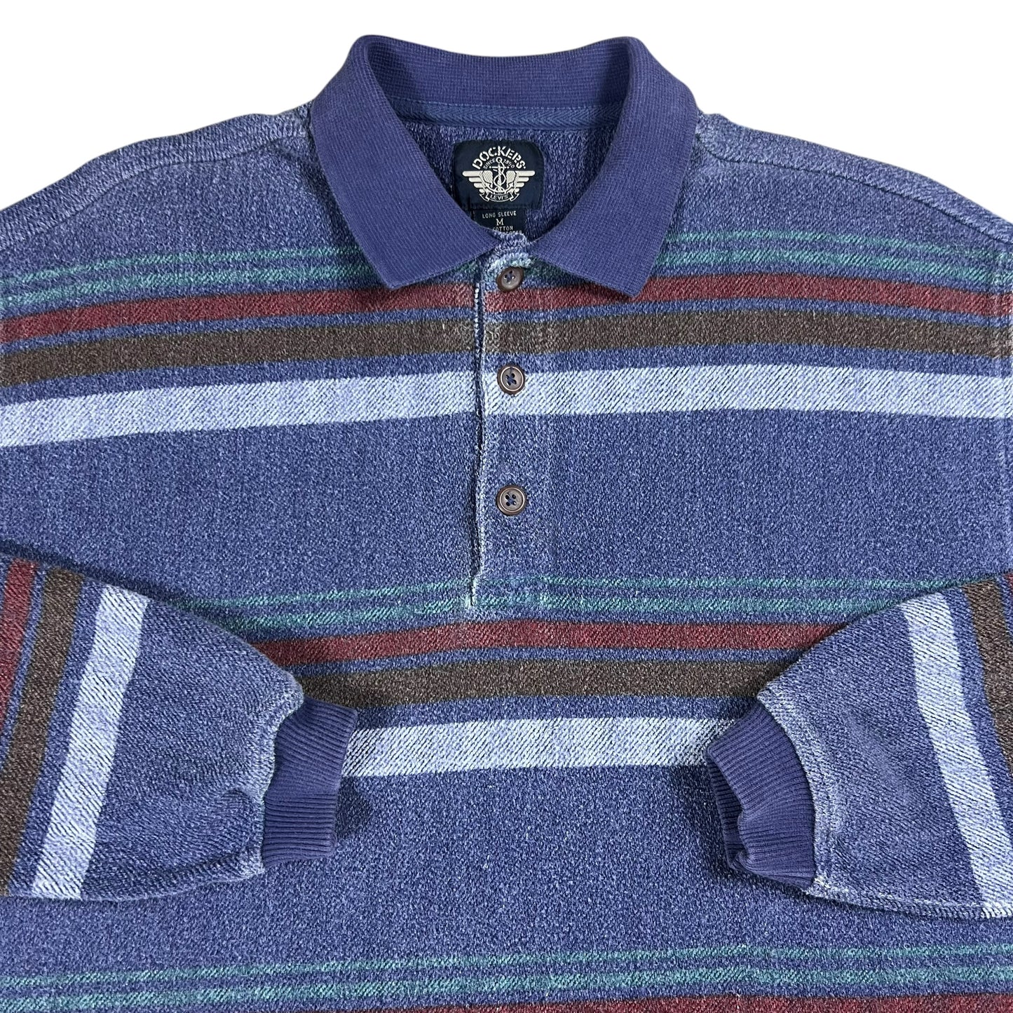 Vintage 90s Dockers By Levi’s striped long sleeve rugby shirt (M/L)
