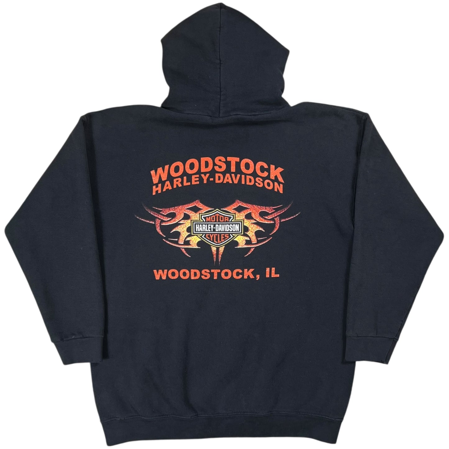 Vintage 2004 Harley Davidson Motorcycles faded flames hoodie (M)