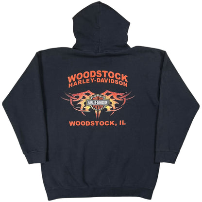 Vintage 2004 Harley Davidson Motorcycles faded flames hoodie (M)