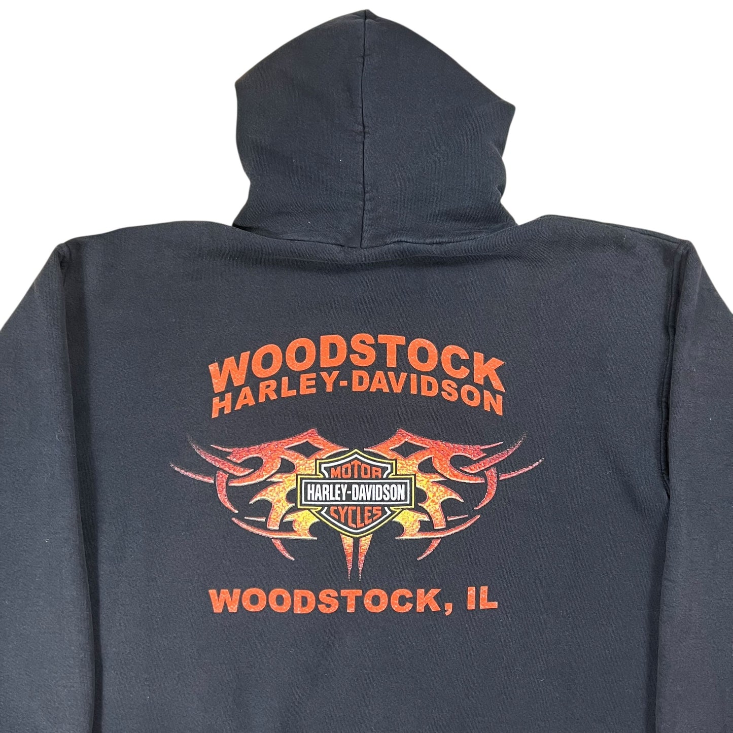 Vintage 2004 Harley Davidson Motorcycles faded flames hoodie (M)