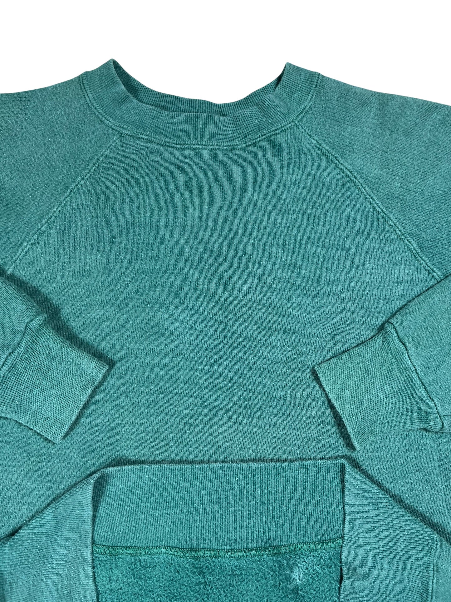 Vintage 1960s faded green blank crewneck sweatshirt (S/M)