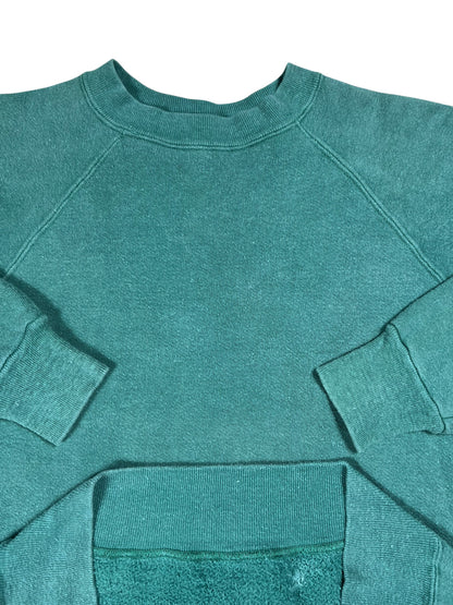 Vintage 1960s faded green blank crewneck sweatshirt (S/M)