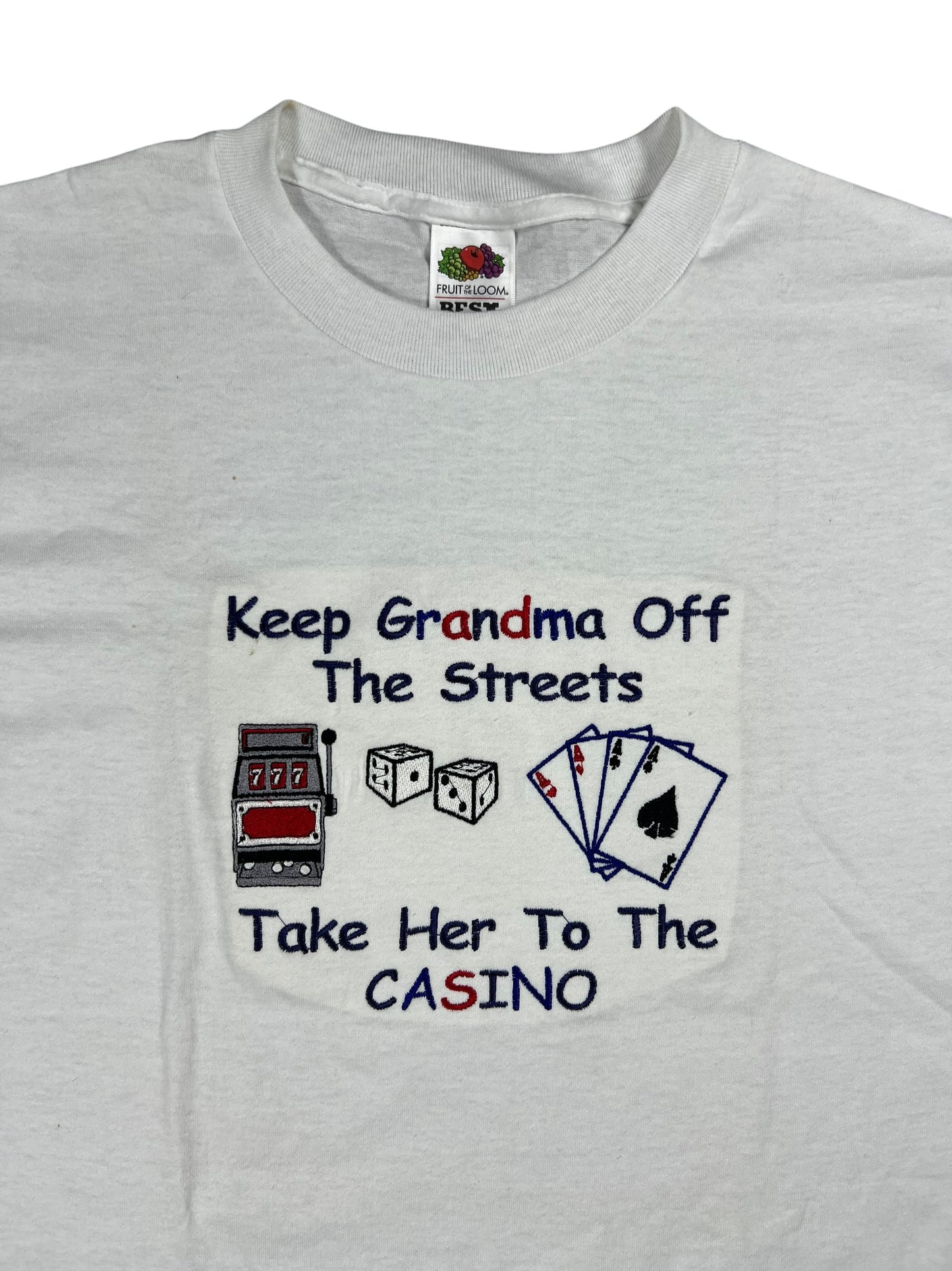 Vintage Y2K Keep Grandma Off The Streets. Take Her To The Casino tee (XL)
