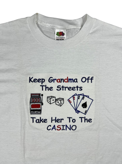 Vintage Y2K Keep Grandma Off The Streets. Take Her To The Casino tee (XL)