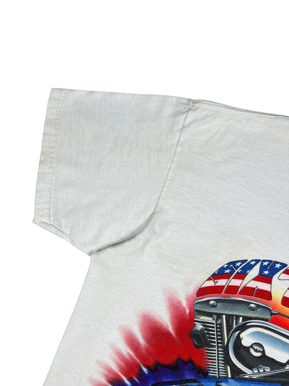 Vintage 1999 Harley Davidson The Sixties MLK JFK Moon landing hippie tie dye biker tee (L)
