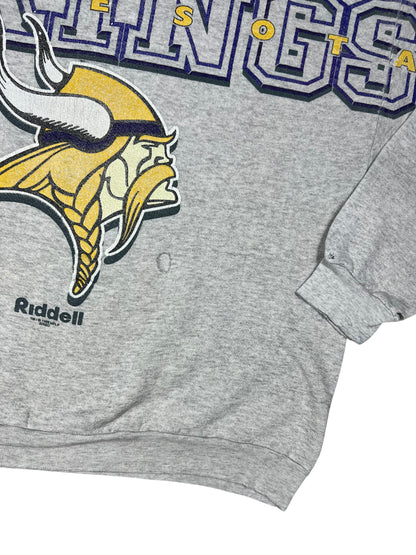 Vintage 90s Minnesota Vikings faded spell out crewneck (XL)