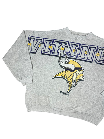 Vintage 90s Minnesota Vikings faded spell out crewneck (XL)