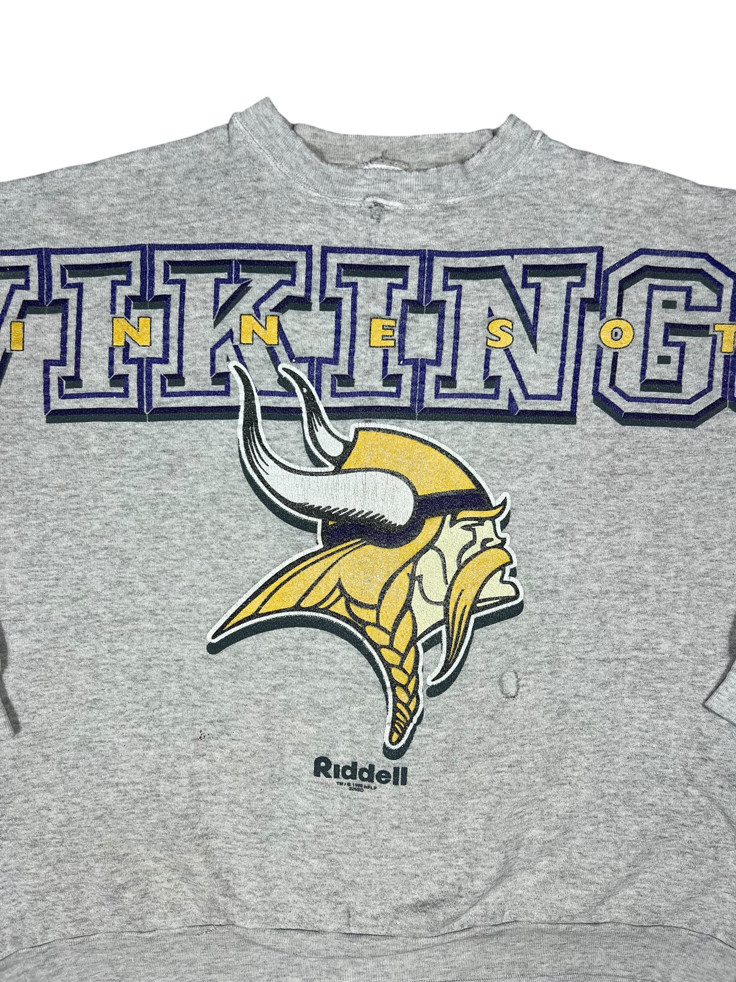 Vintage 90s Minnesota Vikings faded spell out crewneck (XL)