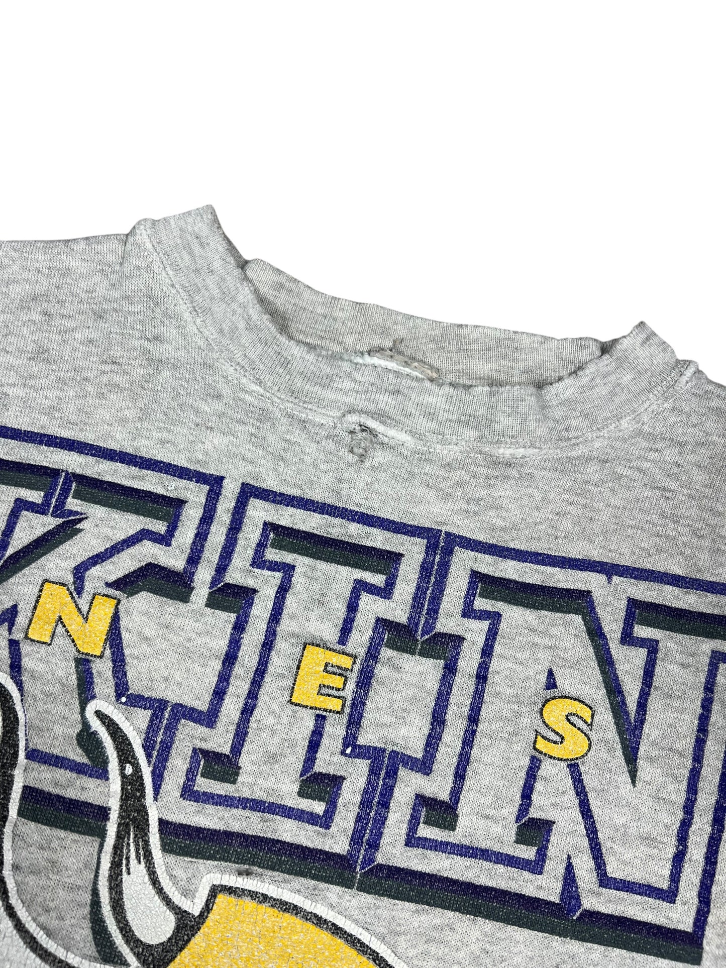 Vintage 90s Minnesota Vikings faded spell out crewneck (XL)