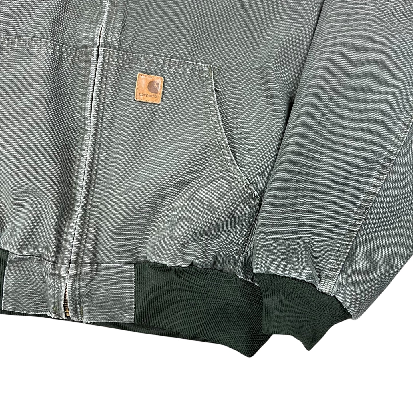 Vintage Y2K Carhartt J280 MOS faded green hooded work jacket (XL)