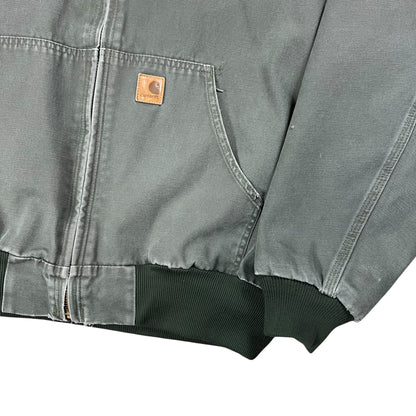 Vintage Y2K Carhartt J280 MOS faded green hooded work jacket (XL)