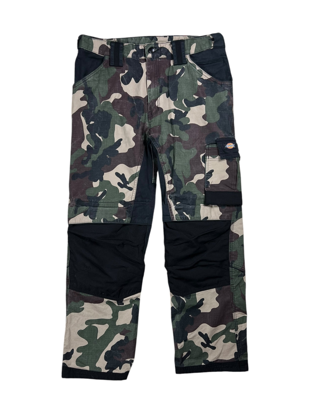 Y2K Dickies Camouflage black double knee workwear camo pants (32x28)