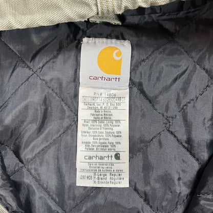Vintage Y2K Carhartt J280 MOS faded green hooded work jacket (XL)