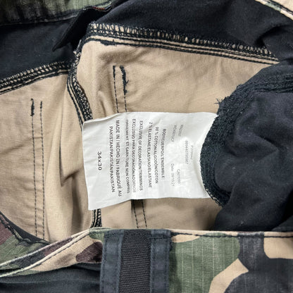 Y2K Dickies Camouflage black double knee workwear camo pants (32x28)