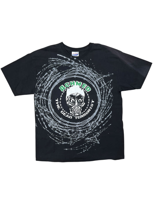 Vintage Y2K Jeff Dunham Achmed The Dead Terrorist all over print tee (L)