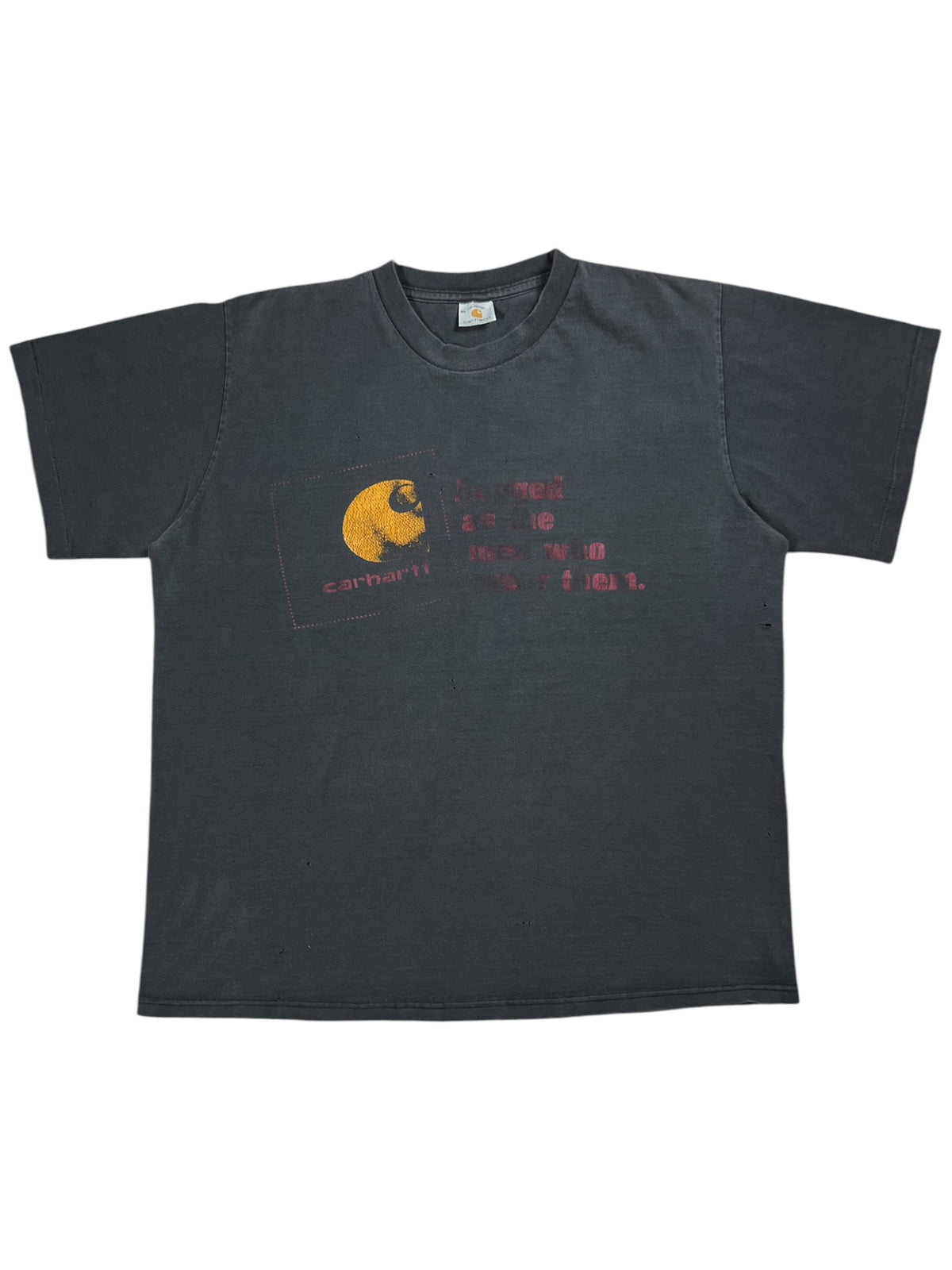 Vintage 90s Carhartt Rugged Wear faded black tee (XL)