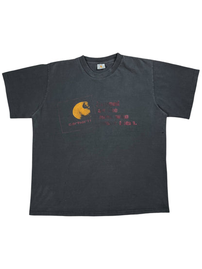 Vintage 90s Carhartt Rugged Wear faded black tee (XL)