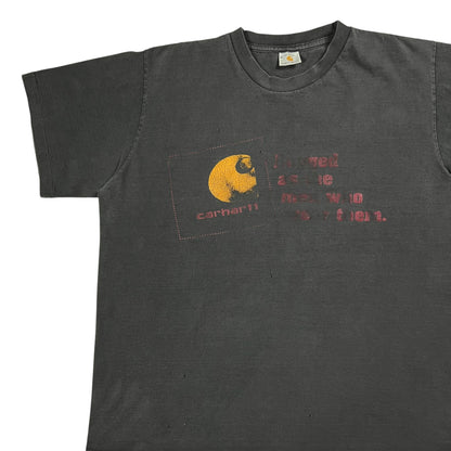Vintage 90s Carhartt Rugged Wear faded black tee (XL)