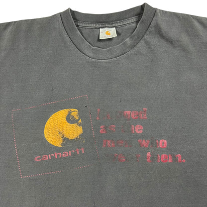 Vintage 90s Carhartt Rugged Wear faded black tee (XL)