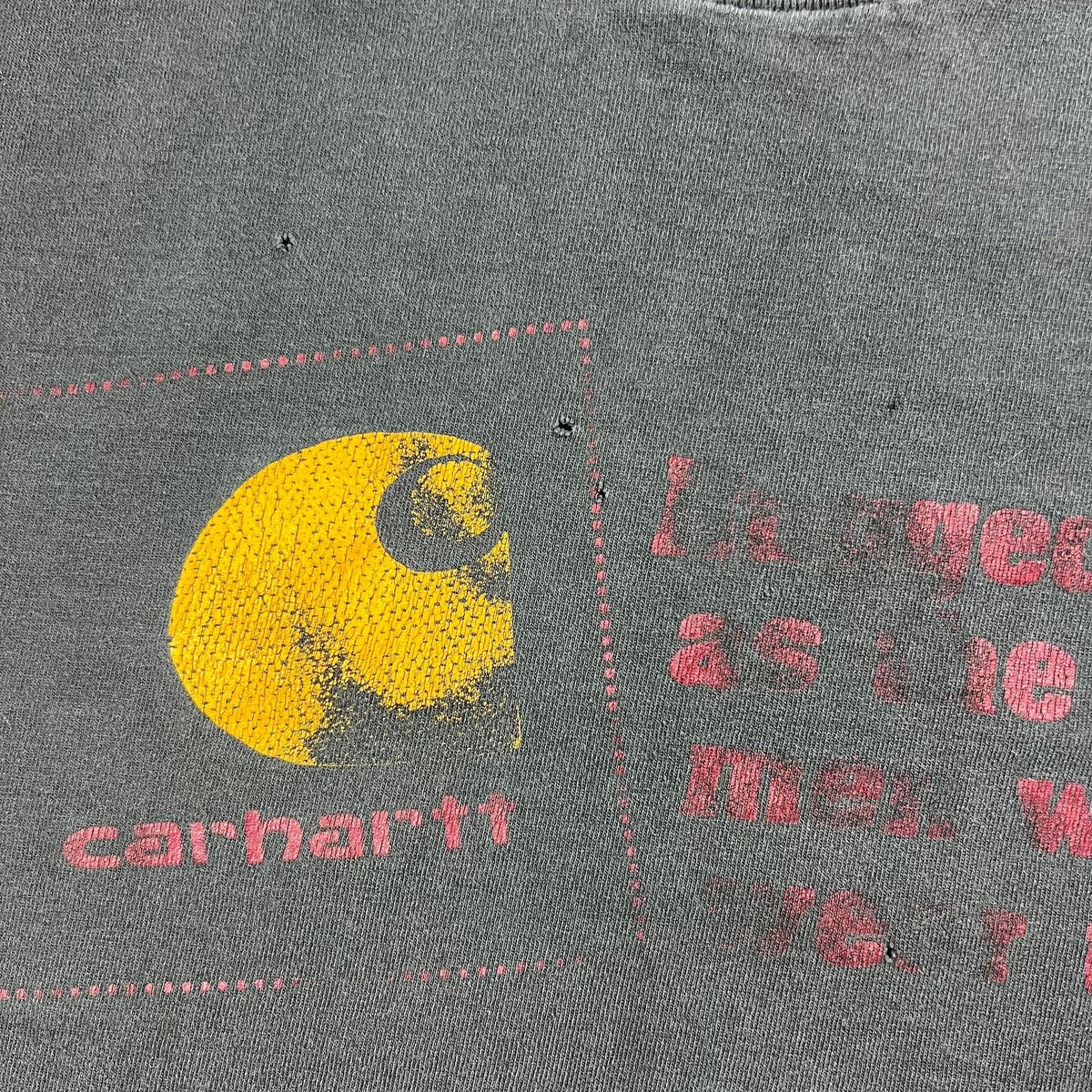 Vintage 90s Carhartt Rugged Wear faded black tee (XL)