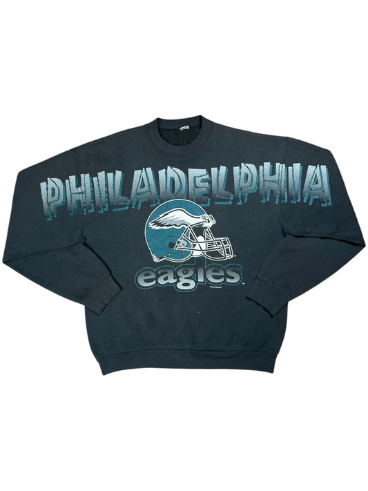 Vintage 1996 Philadelphia Eagles helmet spell out faded crewneck (XL)