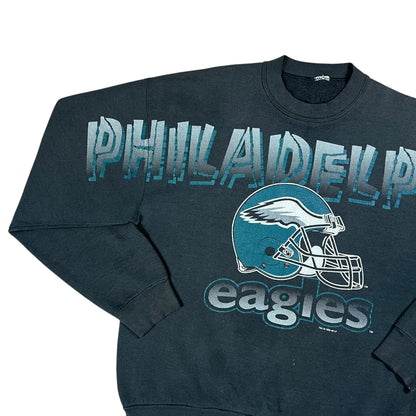 Vintage 1996 Philadelphia Eagles helmet spell out faded crewneck (XL)