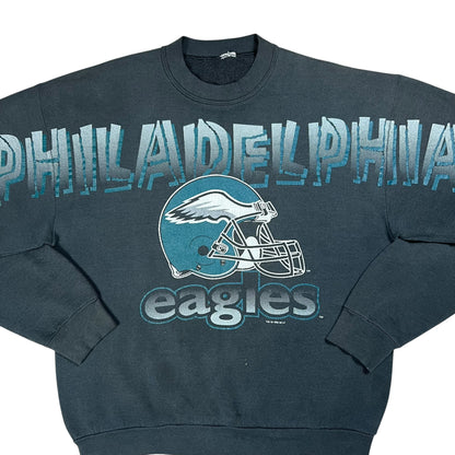 Vintage 1996 Philadelphia Eagles helmet spell out faded crewneck (XL)