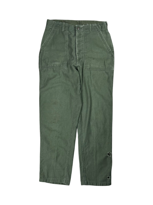 Vintage 1970s OG-107 military cotton sateen Vietnam era pants (32x31)