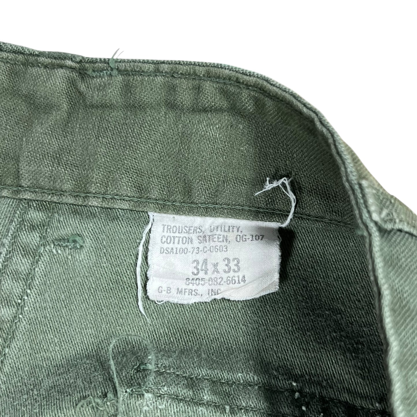 Vintage 1970s OG-107 military cotton sateen Vietnam era pants (32x31)